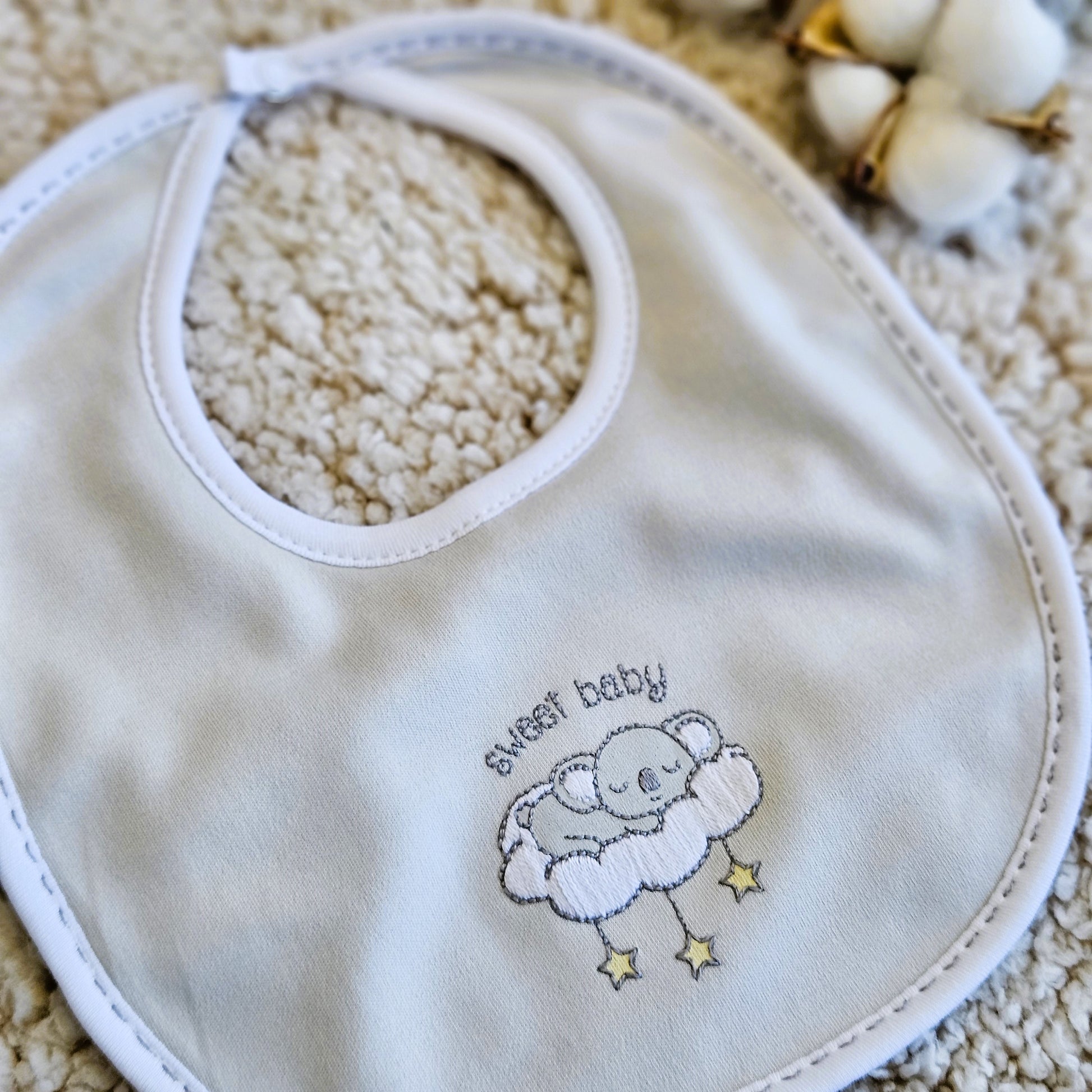 Soft, luxurious hypoallergenic sweet baby bib | Pima cotton for sensitive skin | Joey’s Closet