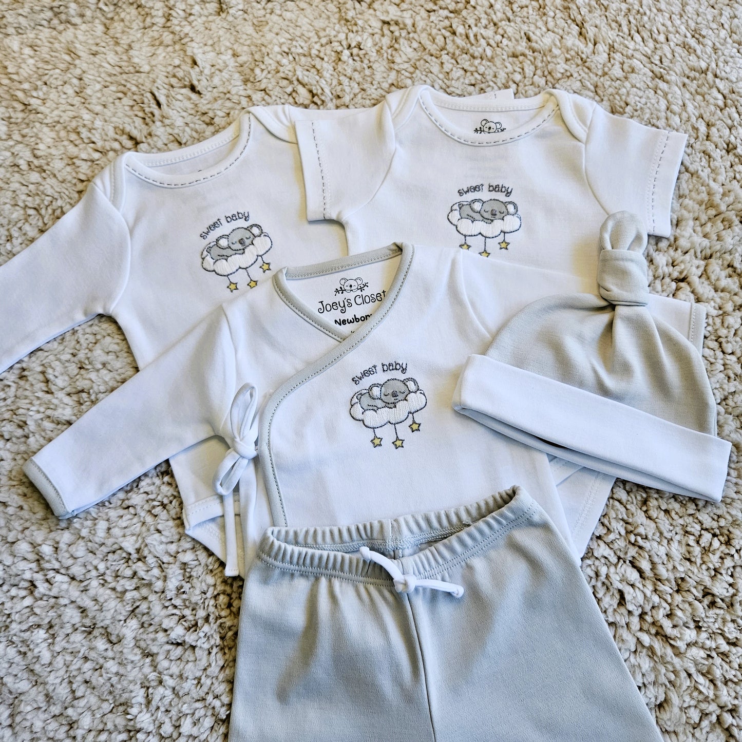 Sweet Baby Silver and Grey Hat | hypoallergenic baby Clothes | joeyscloset.com